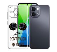 KJYFOANI Funda para Vivo Y31d (6.75"), Ultrafino TPU Estuche Protector, Transparente Bumper Cover Suave Silicona Case, Anti-Arañazos Cáscara para - No me toques A