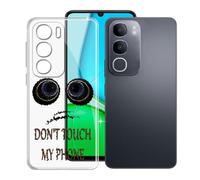 KJYFOANI Funda para Vivo Y37t (6.74"), Ultrafino TPU Estuche Protector, Transparente Bumper Cover Suave Silicona Case, Anti-Arañazos Cáscara para - No me toques A