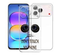 KJYFOANI Funda para ZTE Nubia V80 Pro (6.75"), Ultrafino TPU Estuche Protector, Transparente Bumper Cover Suave Silicona Case, Anti-Arañazos Cáscara para - No me toques A