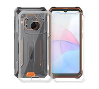 KJYFOANI para Blackview BV6200 Plus Funda + 2 Piezas Cristal Templado, Ultrafino Transparente Suave Silicona TPU Cáscara con Vidrio Templado Película para Blackview BV6200 Plus (6.59") - Cristal