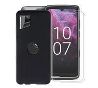 KJYFOANI para Crosscall Stellar M6 (6.1") Funda + 2 Piezas Vidrio Templado Película Protectora, Negro Suave Silicona TPU Case Antirasguño Carcasa para - Minimalista