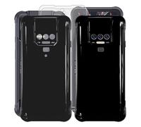 KJYFOANI Para Cubot Kingkong 8 Funda + Protectores de Pantalla de Vidrio Templado, Negro Suave Silicona TPU Case Anti-Rasguño Protectora Carcasa para Cubot Kingkong 8 (6.53") - [2 Paquetes]