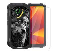 KJYFOANI para Cubot Kingkong Mini 4 (4.70") Funda + 1 Piezas Vidrio Templado Película Protectora, Negro Suave Silicona TPU Case Antirasguño Carcasa para - W11