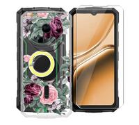 KJYFOANI para Doogee Fire 7 Pro (6.56") Funda + 1 Pieza Cristal Templado, Ultrafino Transparente Suave Silicona Cáscara con Vidrio Templado Película para - Rosas