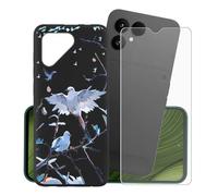 KJYFOANI para Fairphone 6 Funda + 1 Piezas Vidrio Templado Película Protectora, Ultra-Fina Suave TPU Bumper Caso, Negro Antiarañazos Carcasa para Fairphone 6 (6.31") - XT145