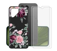 KJYFOANI para Fairphone 6 Funda + 2 Piezas Vidrio Templado Película Protectora, Ultra-Fina Suave TPU Bumper Caso, Negro Antiarañazos Carcasa para Fairphone 6 (6.31") - Globo Rosa