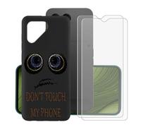 KJYFOANI para Fairphone 6 Funda + 2 Piezas Vidrio Templado Película Protectora, Ultra-Fina Suave TPU Bumper Caso, Negro Antiarañazos Carcasa para Fairphone 6 (6.31") - XV6