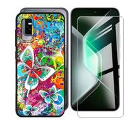 KJYFOANI para Infinix GT 30 Pro (6.78") Funda + 1 Piezas Vidrio Templado Película Protectora, Negro Suave Silicona TPU Case Antirasguño Carcasa para - Libertad de Colores