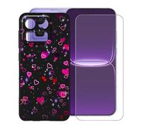 KJYFOANI para Realme Neo8 (6.78") Funda + 1 Piezas Vidrio Templado Película Protectora, Negro Suave Silicona TPU Case Antirasguño Carcasa para - XT105