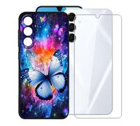 KJYFOANI para Samsung Galaxy Buddy4 (6.70") Funda + 1 Piezas Vidrio Templado Película Protectora, Negro Suave Silicona TPU Case Antirasguño Carcasa para - Libertad 1