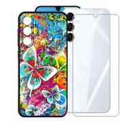 KJYFOANI para Samsung Galaxy Buddy4 (6.70") Funda + 1 Piezas Vidrio Templado Película Protectora, Negro Suave Silicona TPU Case Antirasguño Carcasa para - Libertad de Colores
