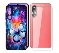 KJYFOANI para Samsung Galaxy F36 (6.70") Funda + 1 Piezas Vidrio Templado Película Protectora, Negro Suave Silicona TPU Case Antirasguño Carcasa para - Libertad 1