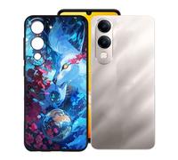 KJYFOANI para Vivo Y19s 5G (6.74") Funda, Ultra Delgado Suave Silicona TPU Caso, Anti-Rasguño Protection Case, Negro Anti-Choques Bumper Carcasa para - Lobo Espacial