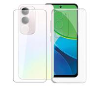 KJYFOANI para Vivo Y19s Pro (6.68") Funda + 1 Pieza Cristal Templado, Ultrafino Transparente Suave Silicona Cáscara con Vidrio Templado Película para- Transparente