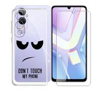 KJYFOANI para Vivo Y19sGT (6.74") Funda + 1 Pieza Cristal Templado, Ultrafino Transparente Suave Silicona Cáscara con Vidrio Templado Película para - No me toques