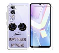 KJYFOANI para Vivo Y19sGT (6.74") Funda + 1 Pieza Cristal Templado, Ultrafino Transparente Suave Silicona Cáscara con Vidrio Templado Película para - No me toques A