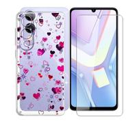 KJYFOANI para Vivo Y19sGT (6.74") Funda + 1 Pieza Cristal Templado, Ultrafino Transparente Suave Silicona Cáscara con Vidrio Templado Película para - XT105