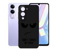 KJYFOANI para Vivo Y19sGT (6.74") Funda, Ultra Delgado Suave Silicona TPU Caso, Anti-Rasguño Protection Case, Negro Anti-Choques Bumper Carcasa para - No me toques