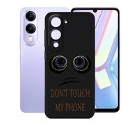 KJYFOANI para Vivo Y19sGT (6.74") Funda, Ultra Delgado Suave Silicona TPU Caso, Anti-Rasguño Protection Case, Negro Anti-Choques Bumper Carcasa para - No me toques A