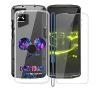 KJYFOANI Vidrio Templado+Funda para Crosscall Core M6E Cover (5.99")- Protector de Pantalla Cristal, Clear Suave Silicona TPU Case Anti-Arañazos, Antigolpes Bumper Carcasa -No me toques