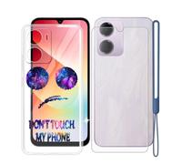 KJYFOANI Vidrio Templado+Funda para Redmi 15A 5G Cover (6.9")- Protector de Pantalla Cristal, Clear Suave Silicona TPU Case Anti-Arañazos, Antigolpes Bumper- No me toques