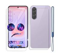 KJYFOANI Vidrio Templado+Funda para Samsung Galaxy A27 5G Cover (6.7")- Protector de Pantalla Cristal, Clear Suave Silicona TPU Case Anti-Arañazos, Antigolpes Bumper- No me toques