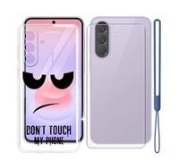 KJYFOANI Vidrio Templado+Funda para Samsung Galaxy A27 5G Cover (6.7")- Protector de Pantalla Cristal, Clear Suave Silicona TPU Case Anti-Arañazos, Antigolpes Carcasa- No me toques D