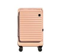 KJZQXYX Equipaje con Rueda giratoria expandible, Maleta Gruesa con Apertura Frontal, Barra de tracción telescópica Ajustable, Cerradura de aduana TSA (Pink 20 in)