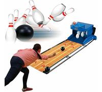 KJZQXYX Juego de Bolos electrónico, Juego de Bolos Plegable para Interior, con Marcador electrónico LED/función de reinicio automático (2m/6ft)