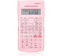 KK-82MS-D - Calculadora científica portátil con 240 funciones, pantalla de dos líneas para suministros de regreso a clases, estudiantes, profesores, negocios, oficina, hogar (rosa)
