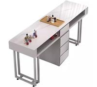 KK-GGL Mesa De Manicura De Servicio Pesado, Escritorio De Uñas Moderno Para Tecnología De Uñas, Escritorio De Maquillaje De Uñas Profesional Con Cajones, Estación De Maquillaje,B 140cm