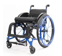 KK-GGL Silla De Ruedas Deportiva Plegable Para Adultos, Silla De Ruedas Liviana, Silla De Ruedas De Viaje De Tránsito Manual Autopropulsada, Silla De Ruedas Portátil Para Atleta Discapacitado,Azul