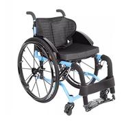 KK-GGL Silla De Ruedas Deportivas Livianas, Silla De Ruedas De Aleación De Aluminio Plegable Para Adultos, Silla De Ruedas De Baloncesto Profesional Para Atletas Discapacitados,Blue 38cm