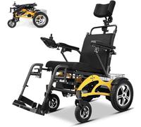 KK-GGL Silla De Ruedas Eléctrica De Viaje De 500W, Silla De Ruedas Motorizada Portátil, Silla De Energía Plegable De Aleación De Aluminio, 100 Kg De Capacidad