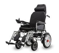 KK-GGL Silla de ruedas eléctrica ligera, silla de ruedas eléctrica con respaldo totalmente reclinable, silla de ruedas motorizada plegable, silla de ruedas todo terreno, palanca de mando de 360°