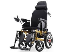 KK-GGL Silla De Ruedas Eléctrica Para Adultos/Ancianos, Silla De Ruedas Motorizada Plegable Reclinable Con Respaldo Alto, Silla De Ruedas Eléctrica Para Trabajo Pesado Todo Terreno
