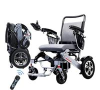 KK-GGL Silla De Ruedas Plegable Con Energía Remota, Silla De Ruedas Eléctrica Reclinable Para Adultos, Silla De Ruedas Motorizada Livianas, Silla De Ruedas Potencial Portátil Senior,12ah