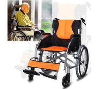 KK-GGL Silla De Ruedas Plegable Ligera, Sillas De Ruedas Autopulsadas Para Adultos, Silla De Ruedas Plegable, Ayuda De Movilidad De Tránsito De Viaje Para Ancianos