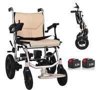 KK-GGL Silla De Ruedas Plegable Para Adultos, Silla De Ruedas Portátiles De Larga Distancia Para Ancianos, Toda La Potencia Del Terreno O Silla De Ruedas Manual