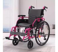 KK-GGL Silla De Ruedas Plegable Para Adultos, Sillas De Ruedas De Aleación De Aluminio Livianas, Silla De Ruedas Portátiles Para Viajar, Ayudas De Movilidad Plegable Para Ancianos,Rosado