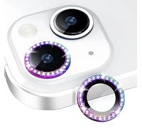 KK KENIK Protector de lente de cámara para iPhone 14, diseño de anillo de cristal de diamante, vidrio templado 9H, impermeable, a prueba de arañazos, para iPhone 14, protector de lente de cámara