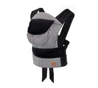 kk Kinderkraft ADOREE Mochila Portabebés Ergonómica, Fular portabebe da 3 mesi a 20 kg, tipo Mei Tai, Dorsal Ventral posición, con Capucha, Postura segura, Asiento ajustable, Gris