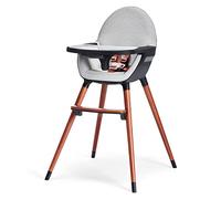 kk Kinderkraft FINIX Trona Bebé de madera evolutiva, Sillón elegante para niños de 6 meses a 5 años, Bandeja reposapiés ajustable, Gris