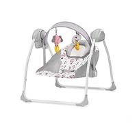kk Kinderkraft FLO Hamaca bebé macedora, Columpio bebe, Balancin para bebés 0-9 kg, Balanceo automatico, Juguetes y mosquitera incluidos, 8 melodias, Posición tumbada, Rosa