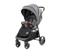 kk Kinderkraft GRANDE PLUS Silla de Paseo ligera desde Nacimiento hasta 22 kg, Plegado con una sola mano, Posición tumbada, Suspensión de todas ruedas, Capota grande XL, Grigio