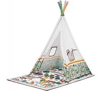 kk Kinderkraft LITTLE GARdeNER Tapete educativo 3 en 1, Gimnasio bebé, Alfombra para niños, Tapete bebé, Parque Infantil bebé, Tipi, Arcos Suaves, Juguetes, Aprendiendo Ingles