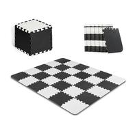 kk Kinderkraft Manta Juegos Bebé LUNO, Alfombra Puzzle de Espuma, Blanco/Negro