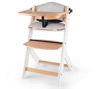 kk KinderKraft Trona Bebé de Madera ENOCK, con Cojines, Evolutiva Silla Alta, Ergonómica, Regulable, Blanco