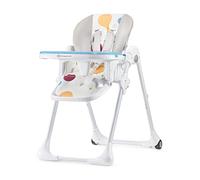 kk Kinderkraft YUMMY, Silla de bebé, ergonómica, cómoda, reclinable, plegable, con altura ajustable, reposapiés, bandeja doble desmontable, para niños pequeños, de 6 meses a 3 años, Multicolor