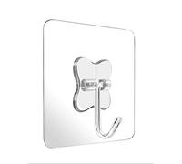 KK5 Ganchos adhesivos sin costuras de 6 kg (Max) gancho de acero inoxidable para toallas de baño, baño, cocina, resistente al agua y al aceite, sin uñas, transparente, resistente al agua, resistente al agua y colgador de techo